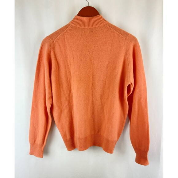 Lyle & Scott Sweater Womens Size 40 Peach Mock Neck Lambswool Made in Scotland - Picture 2 of 11